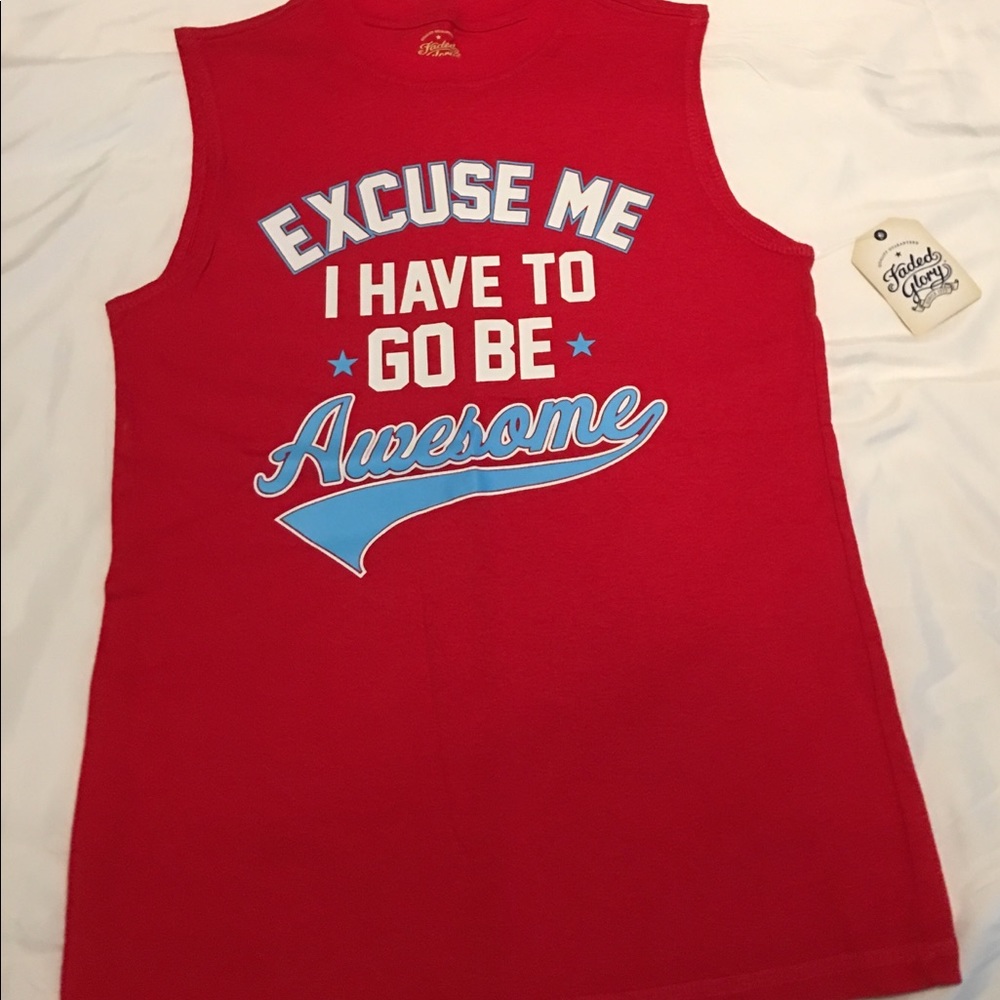 NWT Red Faded Glory Tank Top Size Large 10-12